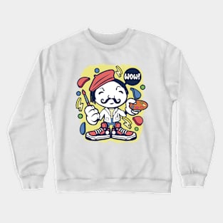 Cool artist cartoon character Crewneck Sweatshirt